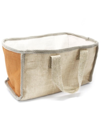 Cesta grande de yute - 33x18x20cm - Naranja