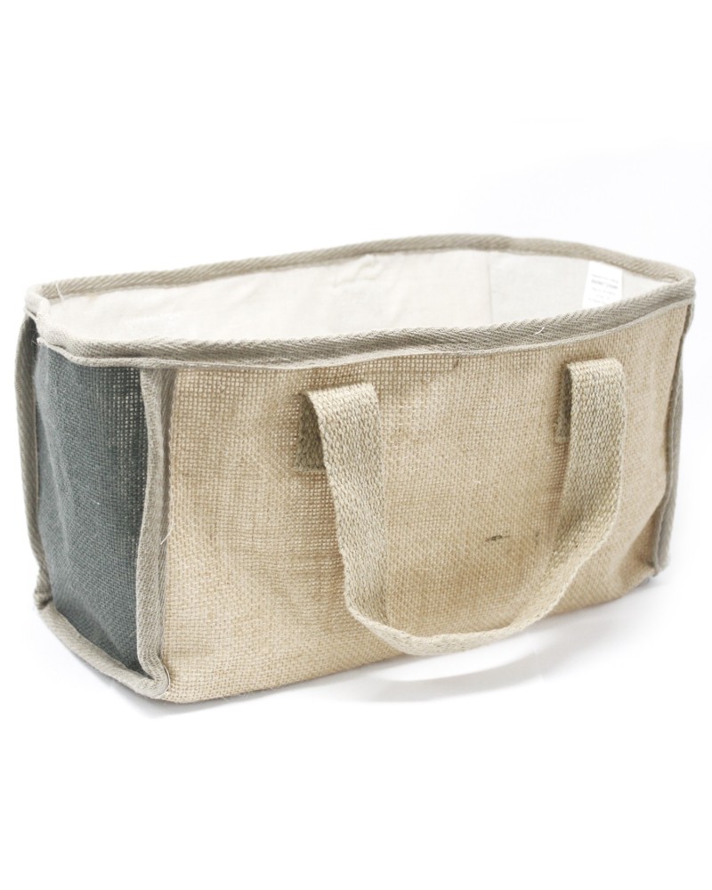 Cesta grande de yute - 33x18x20cm - Gris