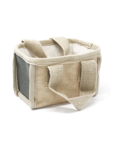 Cesta pequeña de yute - 16x10x12cm - Gris