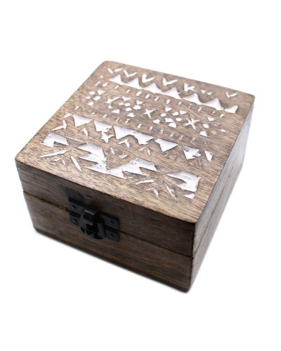 Caja de Madera Blanca - 4x4  Diseño Eslavo