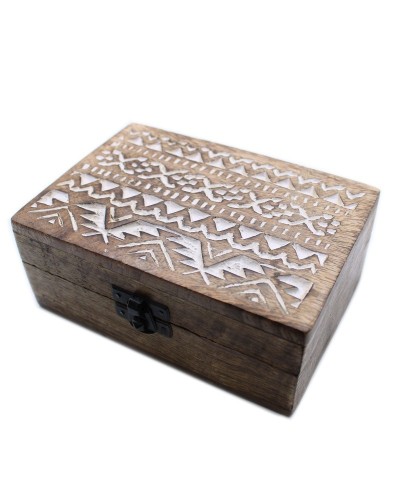 Caja de Madera Blanca - 6x4  Diseño Eslavo