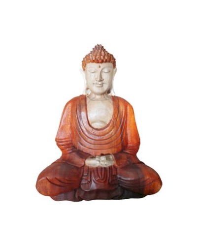 Estatua de Buda Tallada a Mano - 30cm Manos Abajo