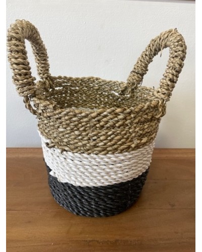 Juego de cestas de algas marinas - Gris oscuro / Blanco / Natural