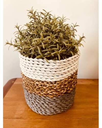 Juego de cestas de algas marinas - Gris / Natural / Blanco