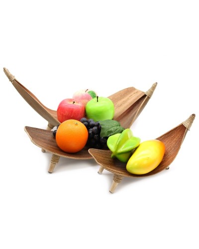 Juego de fruteros de hoja de coco - Natural
