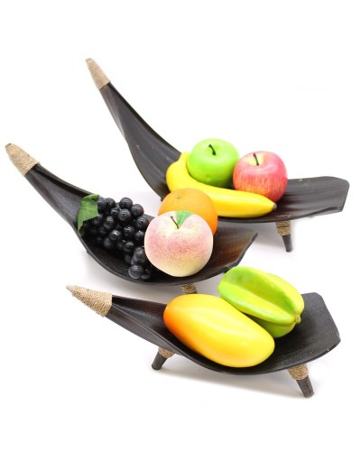 Juego de fruteros de hoja de coco - Chocolate