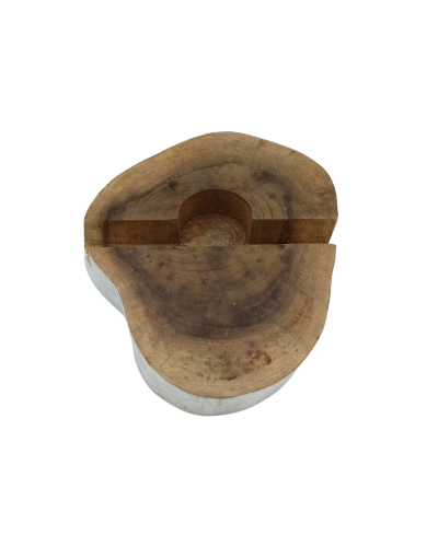 Lrg Gamal Wood Phone Holder - Whitewash