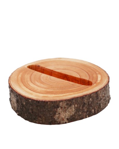 Small Log Phone Holder (slot) - Natural