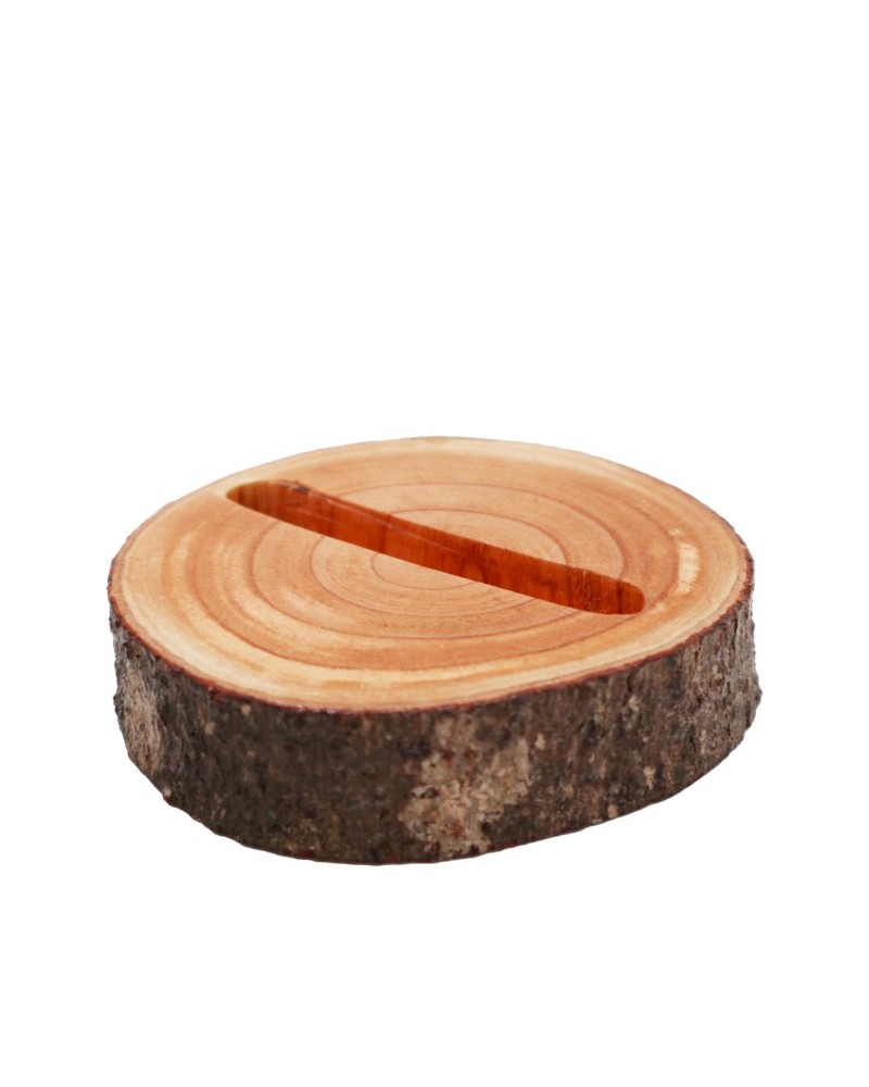 Small Log Phone Holder (slot) - Natural