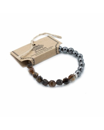 Pulsera de Piedra Preciosa Tallada - Ojo de Tigre Magnético