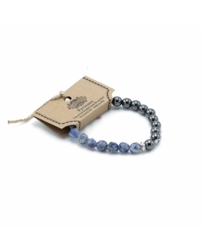 Pulsera de Piedra Preciosa Tallada - Sodalita Magnética