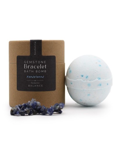 Bomba de baño con pulsera de gemas de sodalita