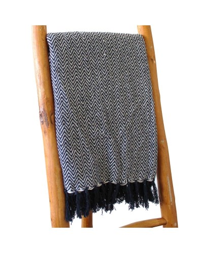 Mantas Boho Comfort - 125x150cm - Azul marino Zigzag
