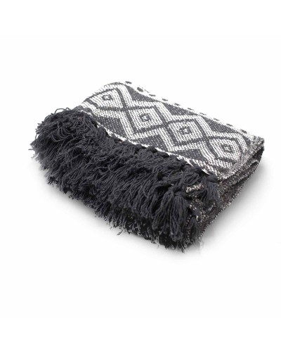 Mantas Boho Comfort - 125x150cm - Gris Geométrico