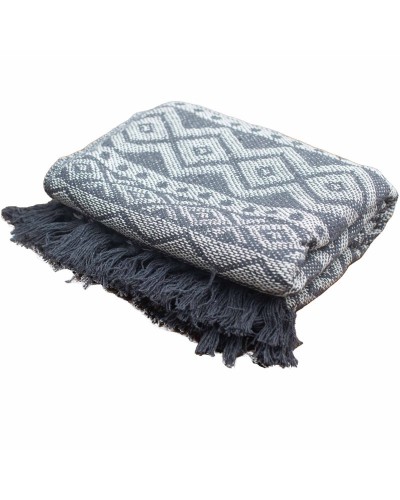Mantas Boho Comfort - 125x150cm - Gris Geométrico