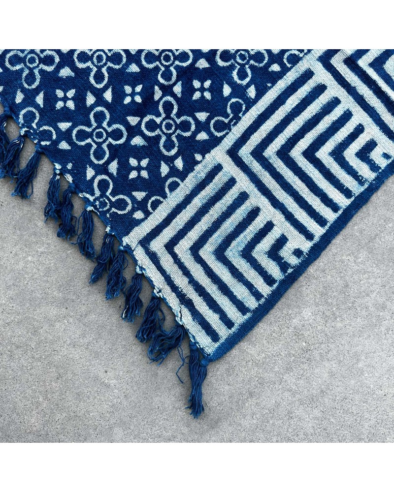 Manta índigo hecha a mano - 170x120cm - Kasba Tiles
