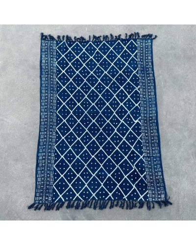 Manta índigo hecha a mano - 170x120cm - Midnight Heerak