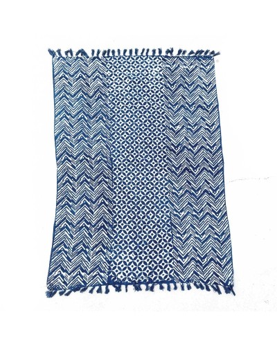 Manta índigo hecha a mano - 170x120cm - Namoona Waves