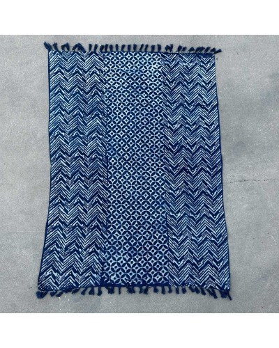 Manta índigo hecha a mano - 170x120cm - Namoona Waves
